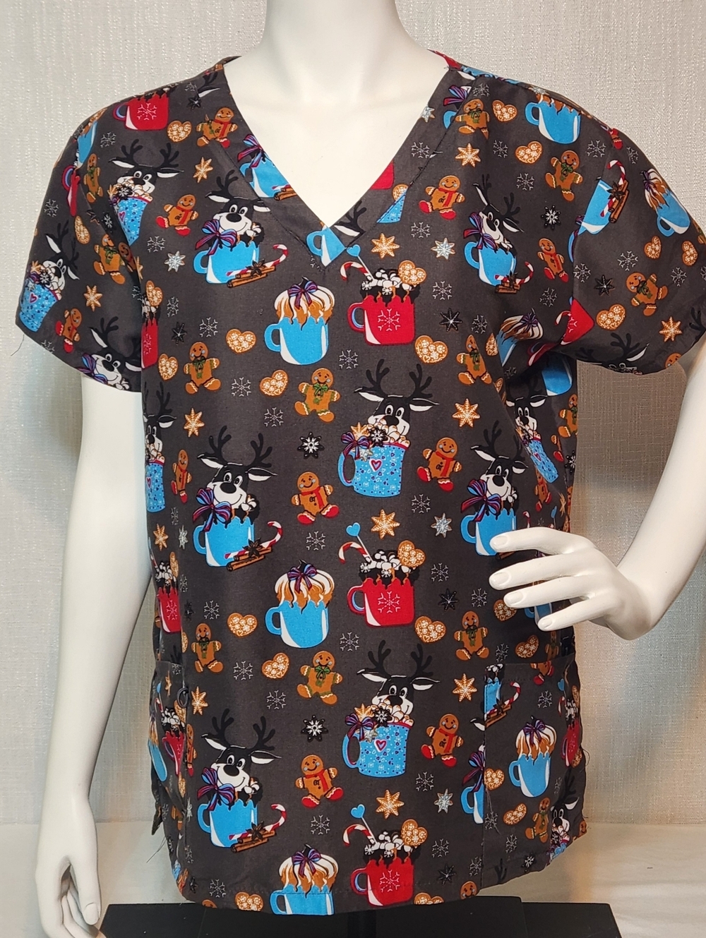Winter Cocoa Scrubs Top Gabby Brooke Hot Chocolate XL
